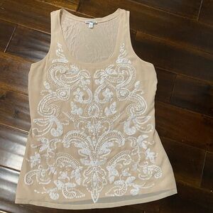Express White Embellished Tank Top